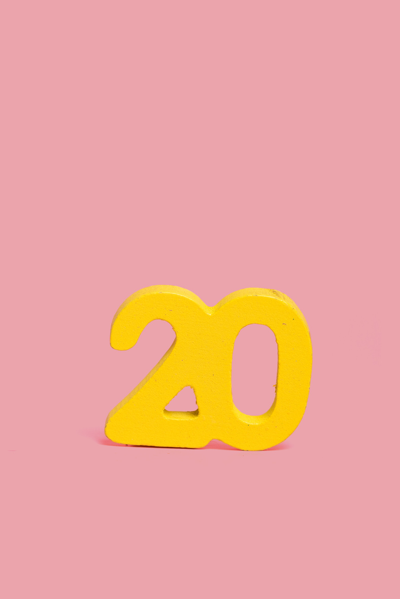 Number Shape on Pink Background